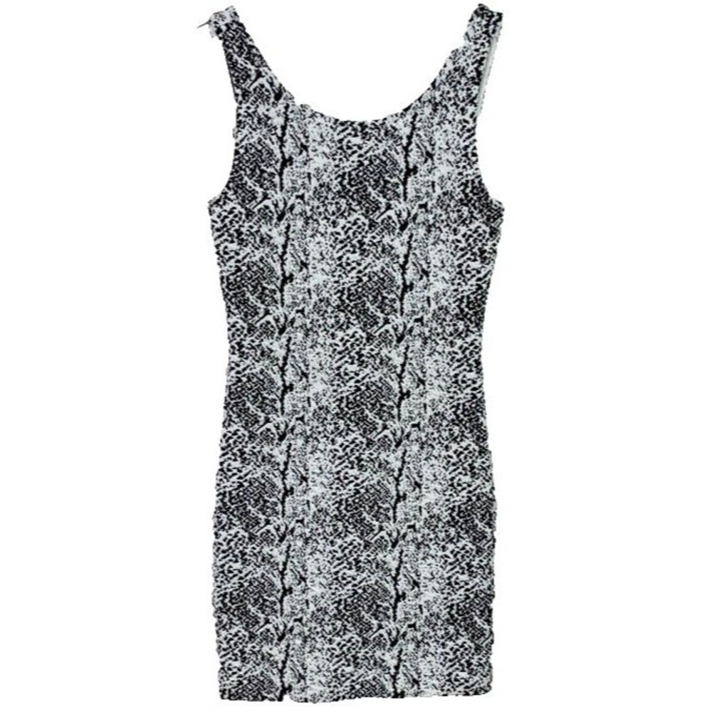 Divided H&M Women's Snakeskin‎ Pattern Stretch Bodycon Dress Black White Size 4